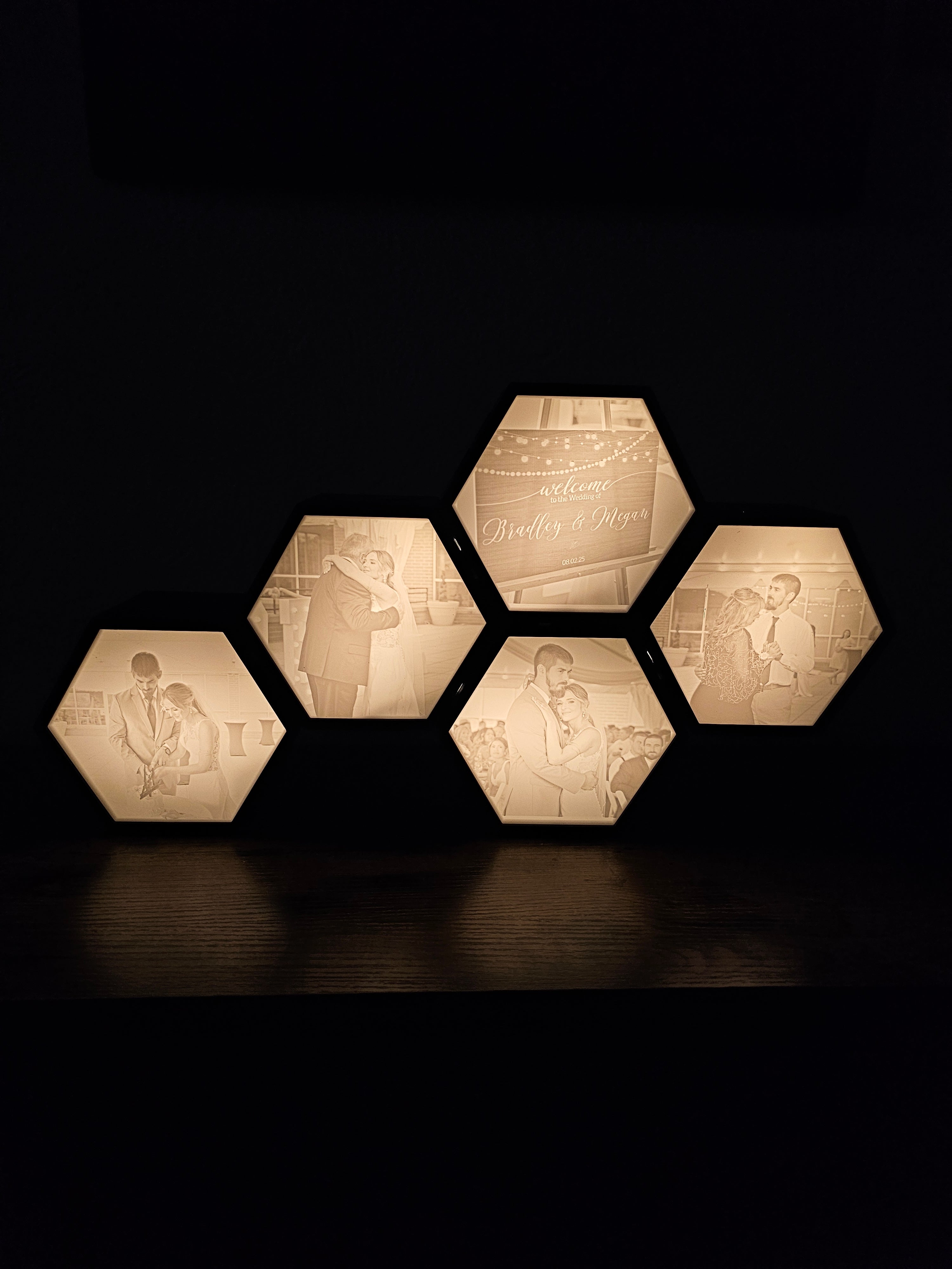 Custom Hexagon Memory Lamp (Set of 5)