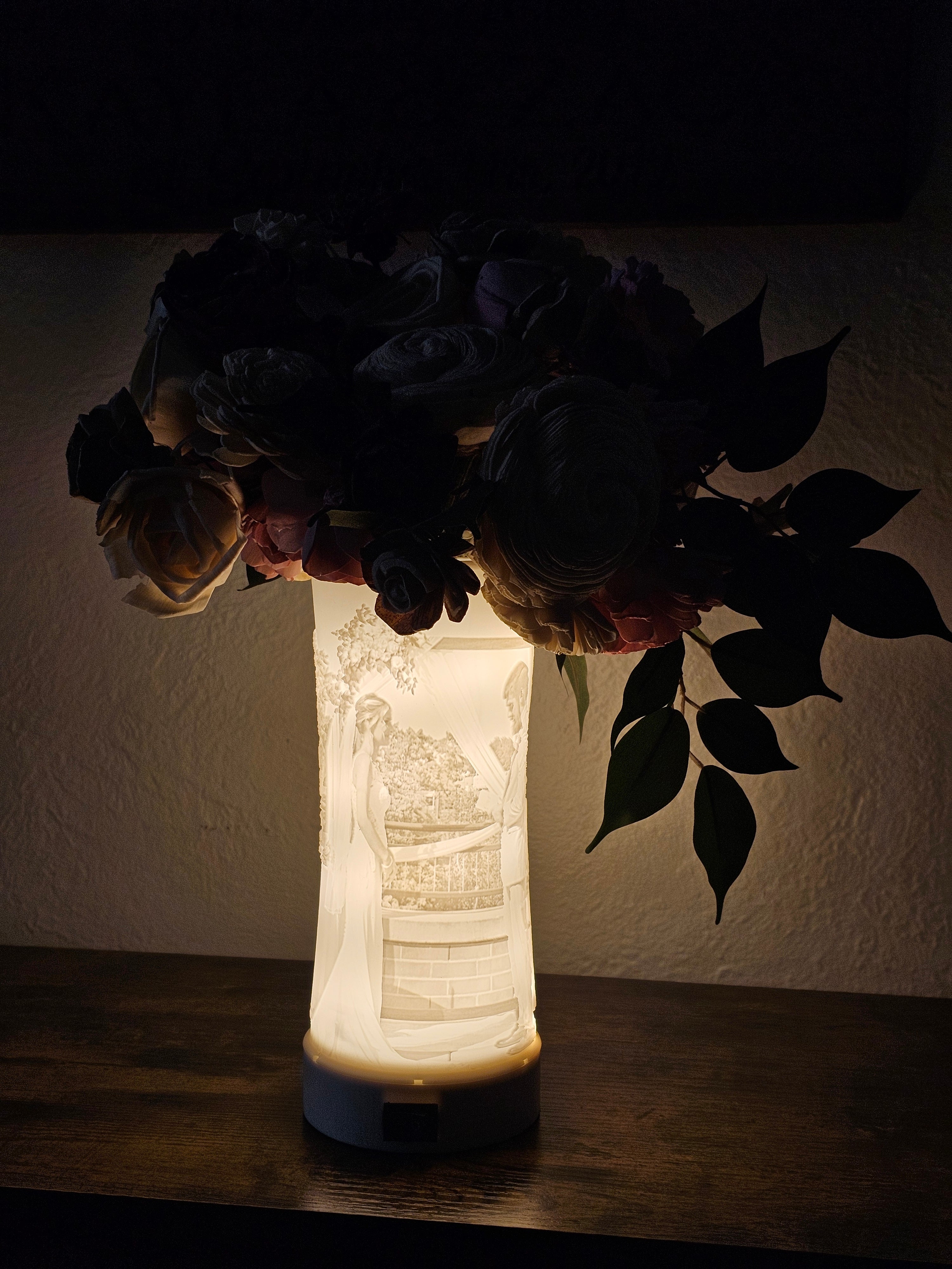 Custom Illuminated Memory Vase – Plug-In Edition