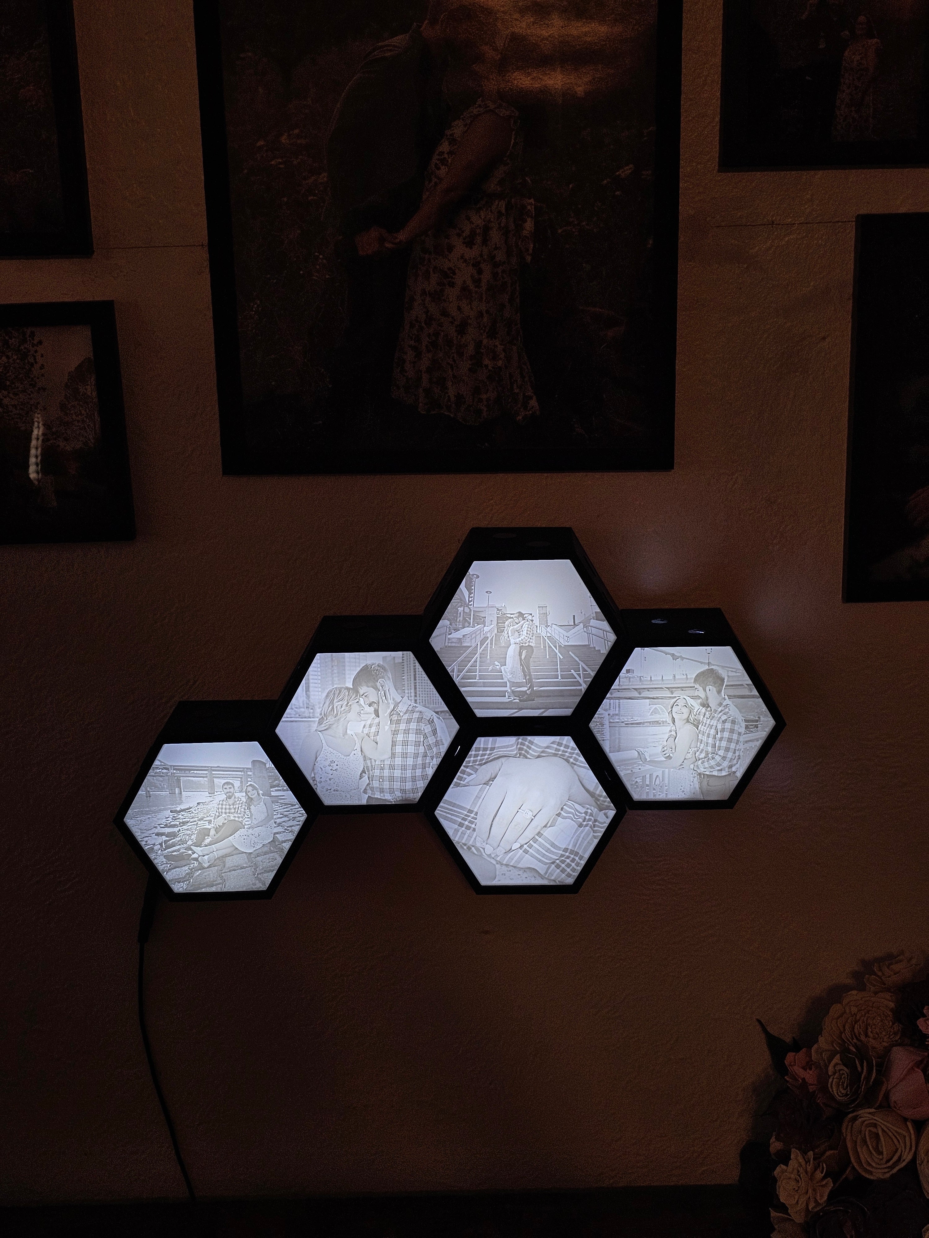 Custom Hexagon Memory Lamps (Set of 5)