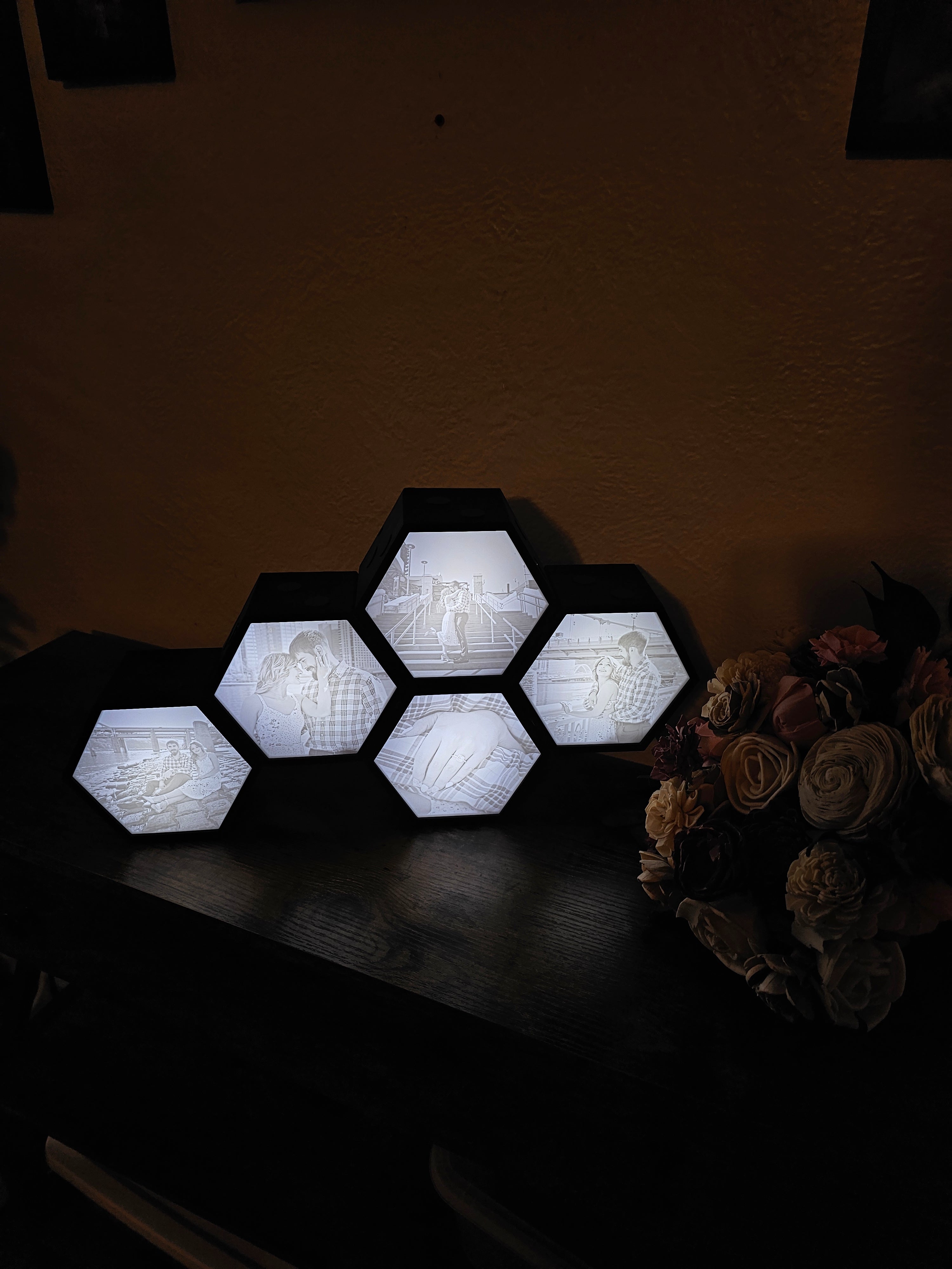 Custom Hexagon Memory Lamps (Set of 5)